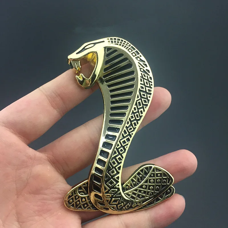 3D Metal Snake Cobra Logo Badge Emblem Car Sticker For Ford Mustang Cobra Shelby GT500 GT350 Auto Decoration Accessories