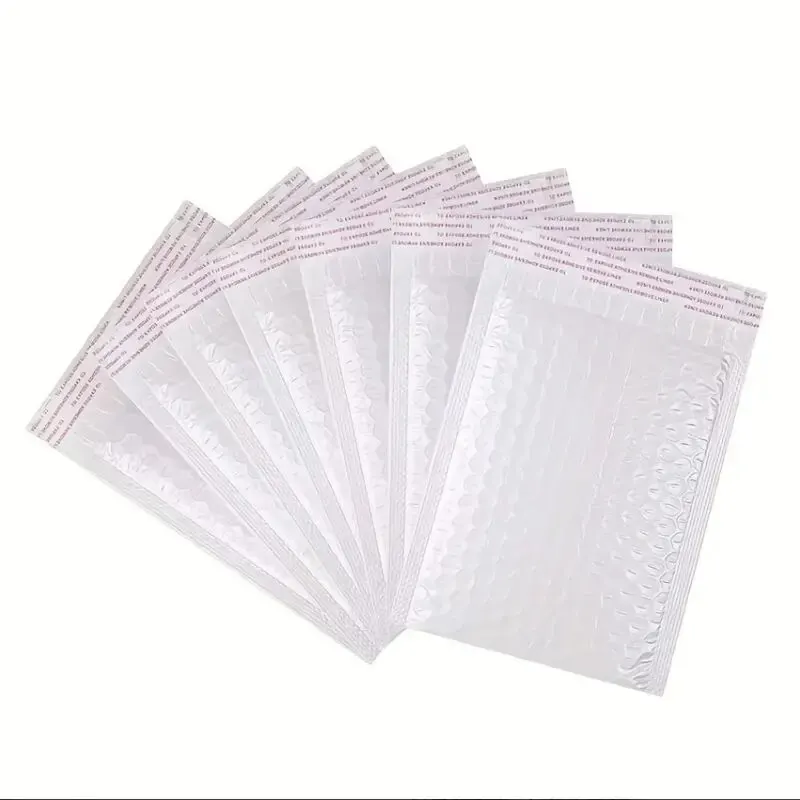 10pcs Composite Pearlescent Film Bubble Bag White Garment Packaging Express Bag Thickened Envelope Foam Waterproof Bubble Bag