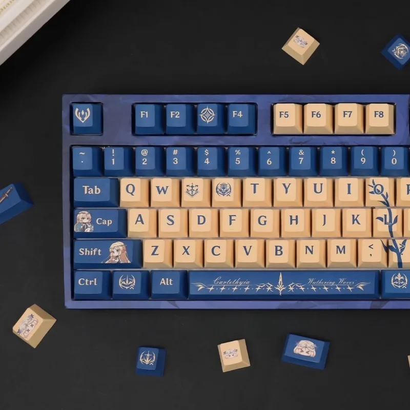 Anime Cartethyia Theme Keycaps Cute PBT Sub Keycap Cherry Profile Custom Gaming Key Caps for Mechanical Keyboard Accessory Gift