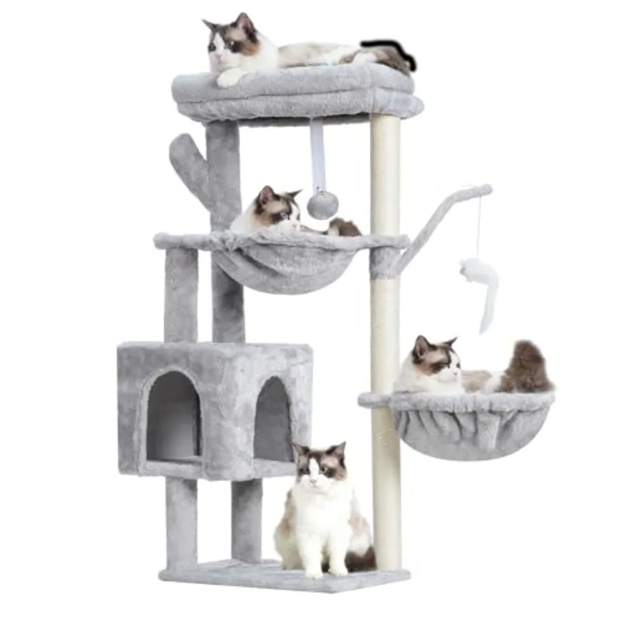 

【Spot goods】Cat Tree 39.4 Inches Tower Condo with Scratching Post Cat Tower for Indoor Cats Fully Wrapped Sisal Pole Soft Platf