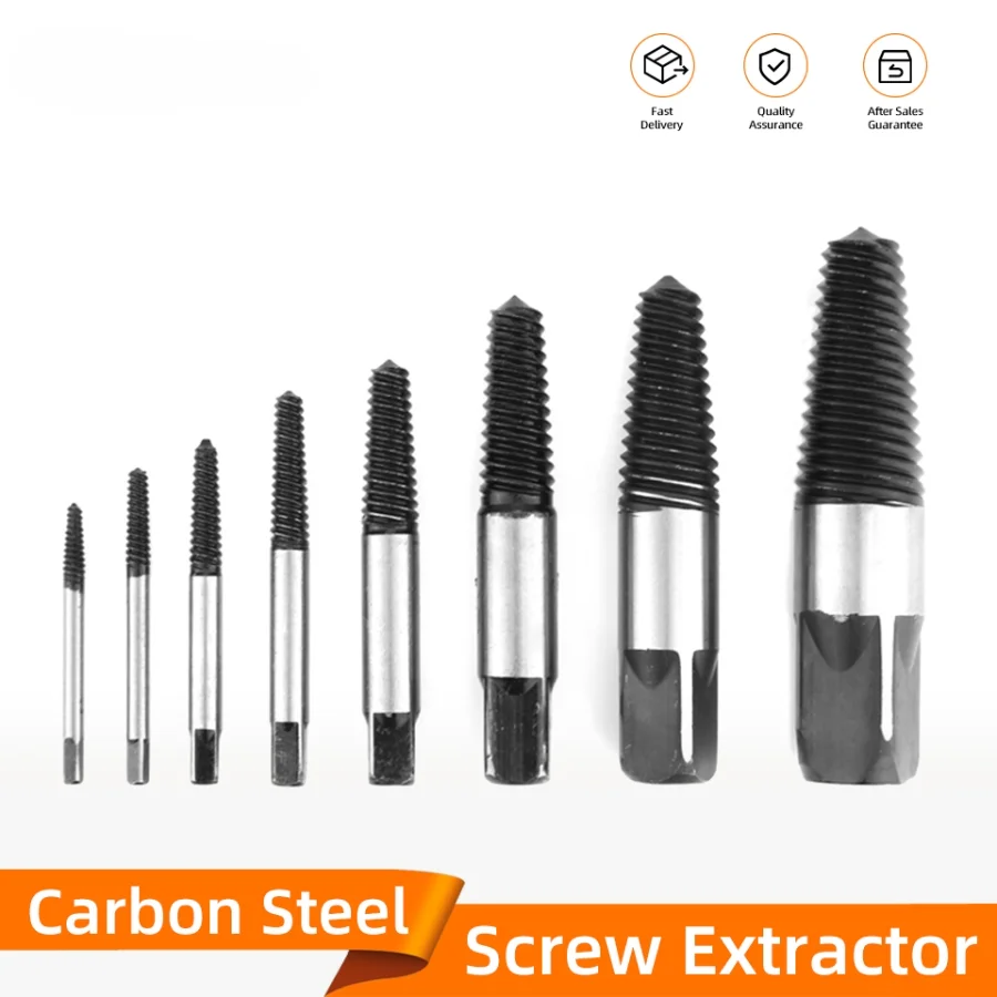 6Pcs Broken Screw/Bolt Extractor Kit - Drill Bits for Water Pipe Removal, Professional Woodworking Tools for Quick Extraction