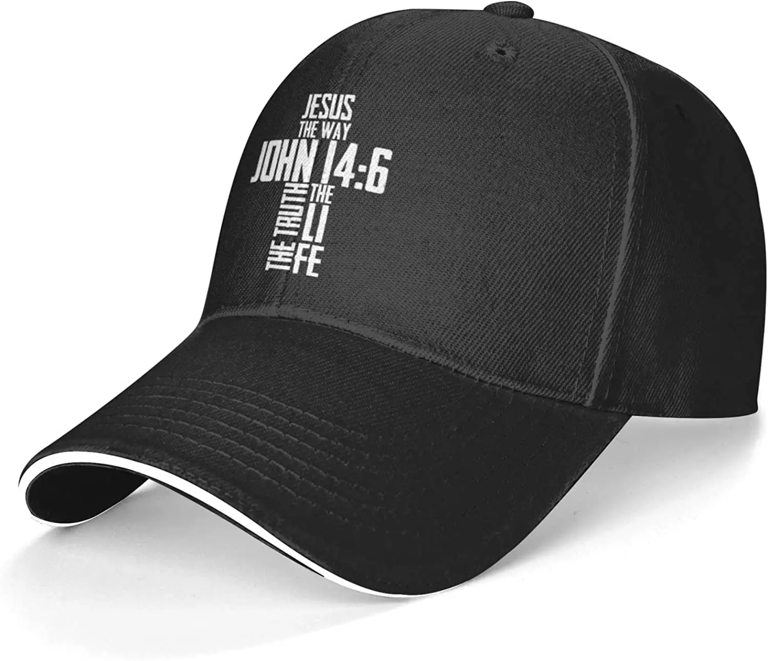 Mandev Original Classic Casquette Hat Men Women Christian Bible Verse Jesus The Way John 14:6 Baseball Cap Dad Hat Black Caps