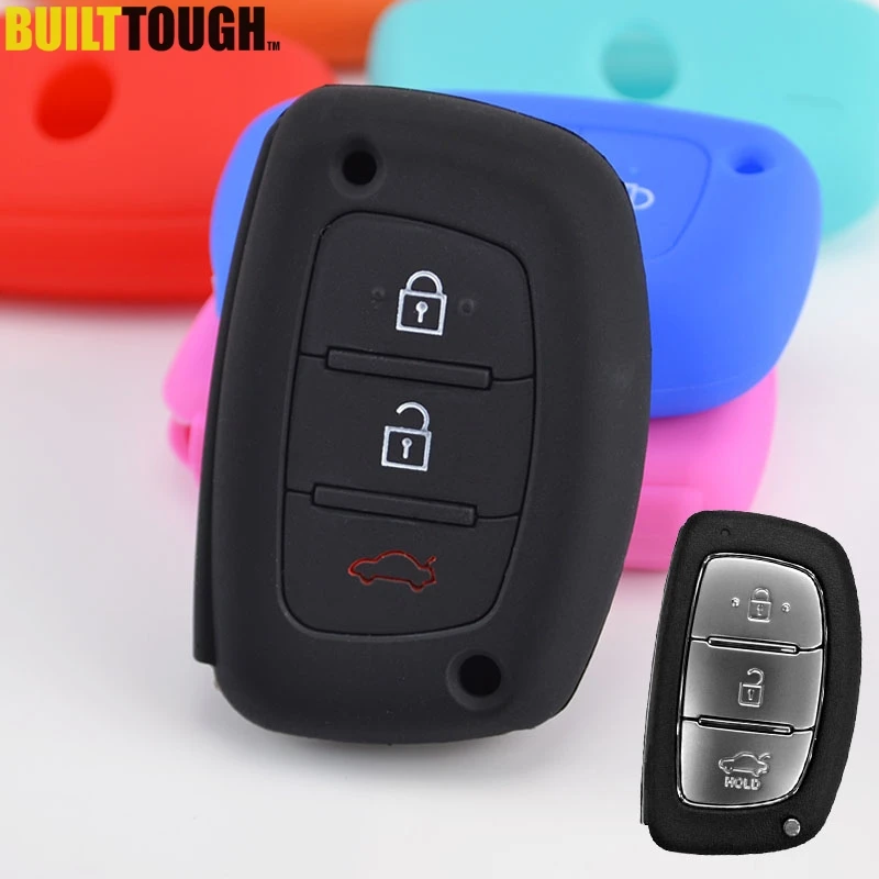 3 Button Silicone Key Cover For Hyundai Ix35 Tucson Elantra Sonata Mistra Accent I10 I25 I30 I40 Remote Key Fob Case Holder Skin