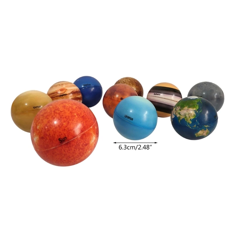 Solar System Planet Balls Bouncing Ball Color Print Sensory Toy Ball Desk Decor Classroom Science Toy Kids Adult Favor