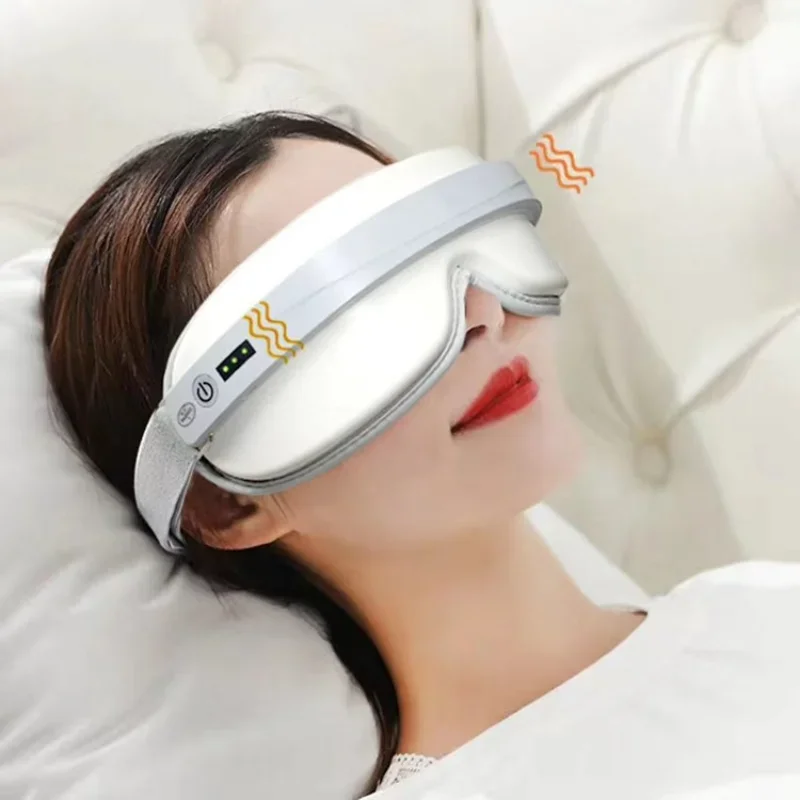 Eye Massager 6D Smart Airbag Vibration Eye Care Instrument Hot Compress Bluetooth Eye Massage Glasses Fatigue Pouch & Wrinkle