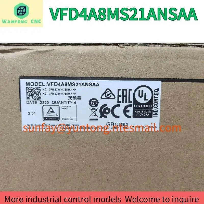 brand-new VFD4A8MS21ANSAA frequency converter MS300 series 0.75KW Fast Shipping