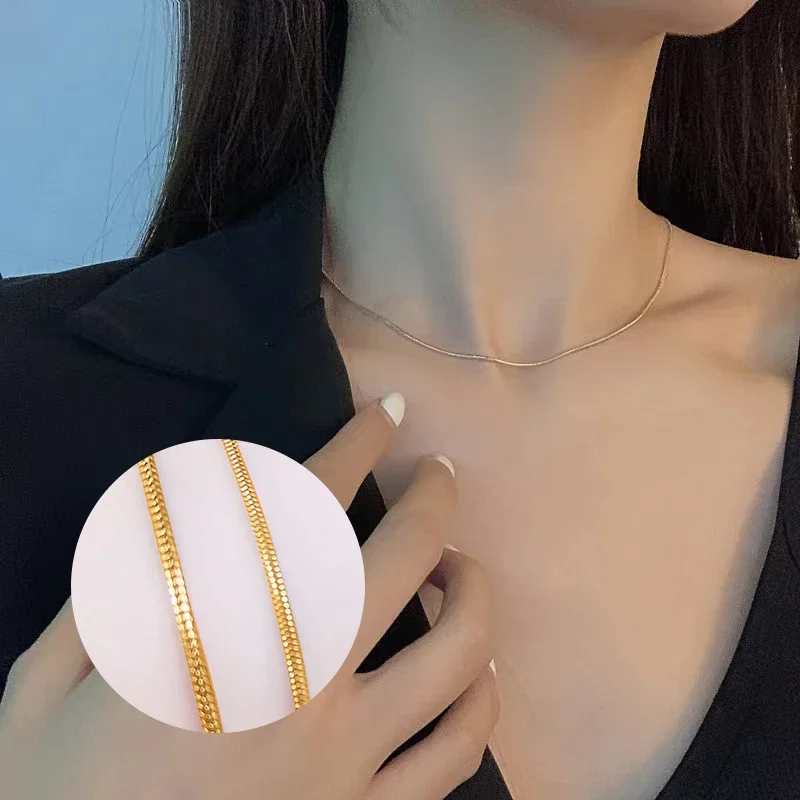 45-70cm Stainless Steel Round Snake chain necklace Fashion Women Men Round Snake Chain for Pendant Necklace Bracelet Jewelry