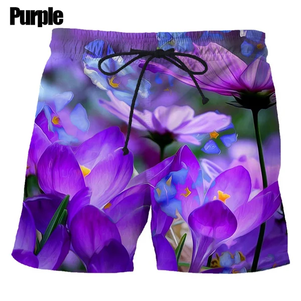 Verão 3d impresso homem/mulher flores impresso shorts rua moda tendência legal harajuku praia shorts