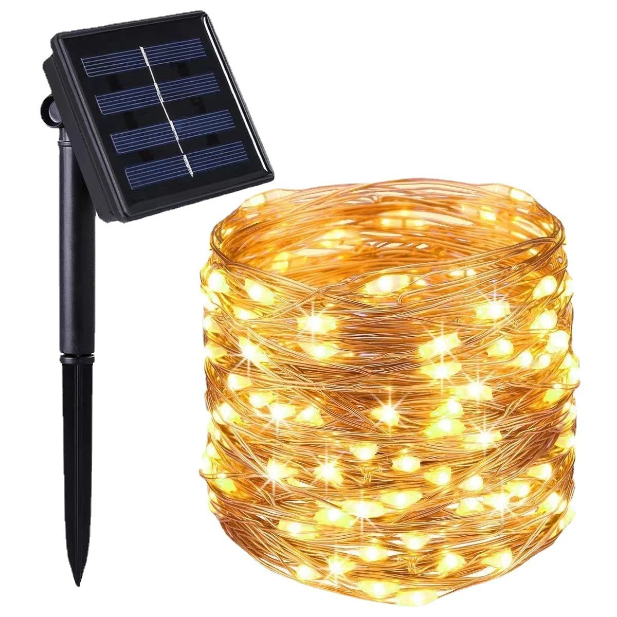 Solar Copper Wire String Lights 12M100LED/32M300LED  Remote+Button Control Waterproof Outdoor Christmas Garden Wedding Decor