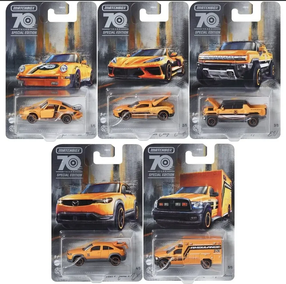 Assorted Matchbox 70th Anniversary 1:64 Diecast Metal Cars Corvette C8 POSCHE 911 HAMMER EV MAZDA MX DODGE  Premium 1/64 HMV12