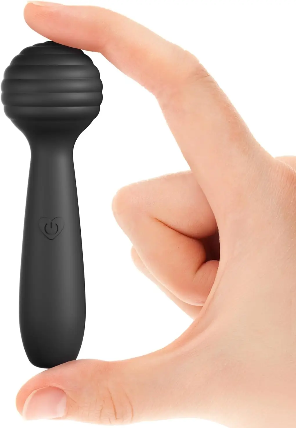 Portable electric travel massager, powerful handheld mini muscle massage tool (Deep black)