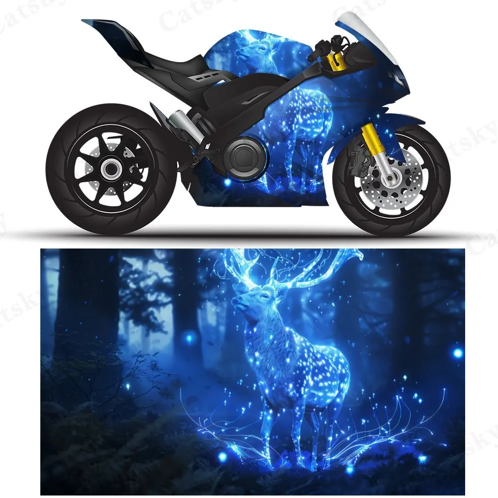 

Spirit Deer in Forest Motorcycle Film Stickers, Durable PVC Adhesive Decals for Motorcycle Customization, Weather-Resistant Prot