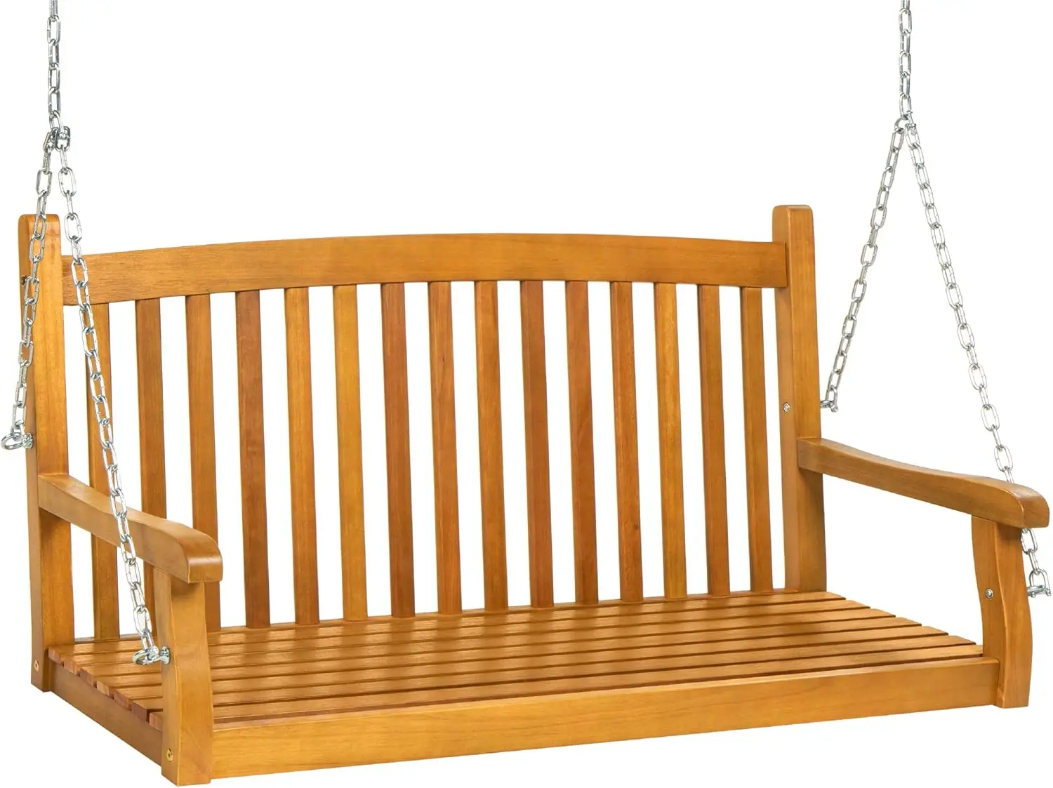 

Best Choice Products 48in Wood Porch Swing Outdoor Patio Hanging Bench Chair Furniture for Deck