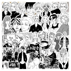 10/30/70Pcs Black and White Tokyo Revengers Anime Stickers for Kid Cool Cartoon Decal DIY Laptop Motorcycle Graffiti Sticker Toy