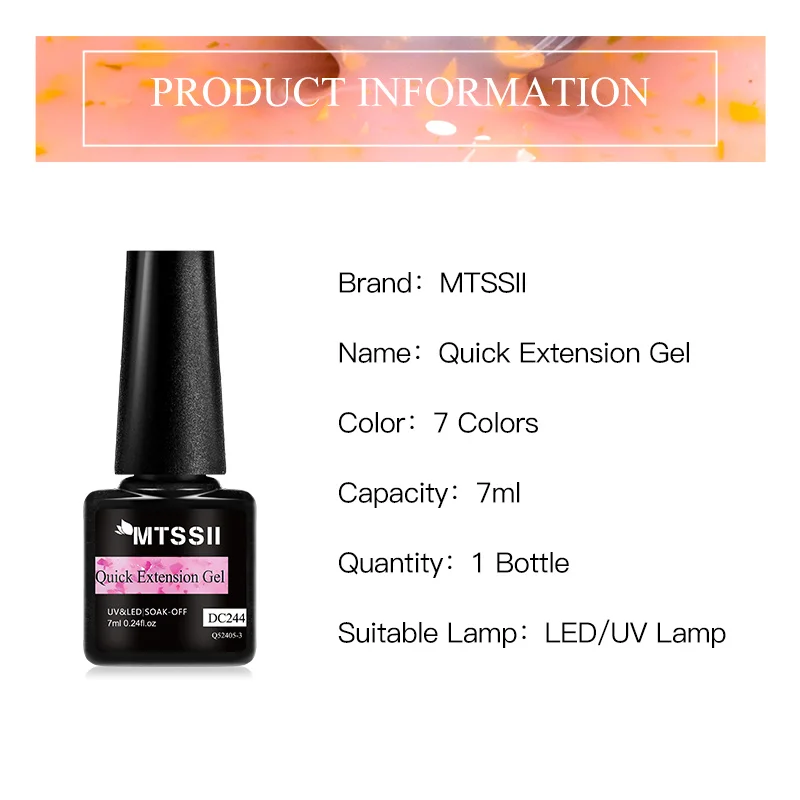 7ML Gold Foil Quick Extension Nail Gel Vernis Semi Permanent Acrylic Crystal Pink Clear Nude Gel Nail Polish UV Construction Gel — zdjęcie 7
