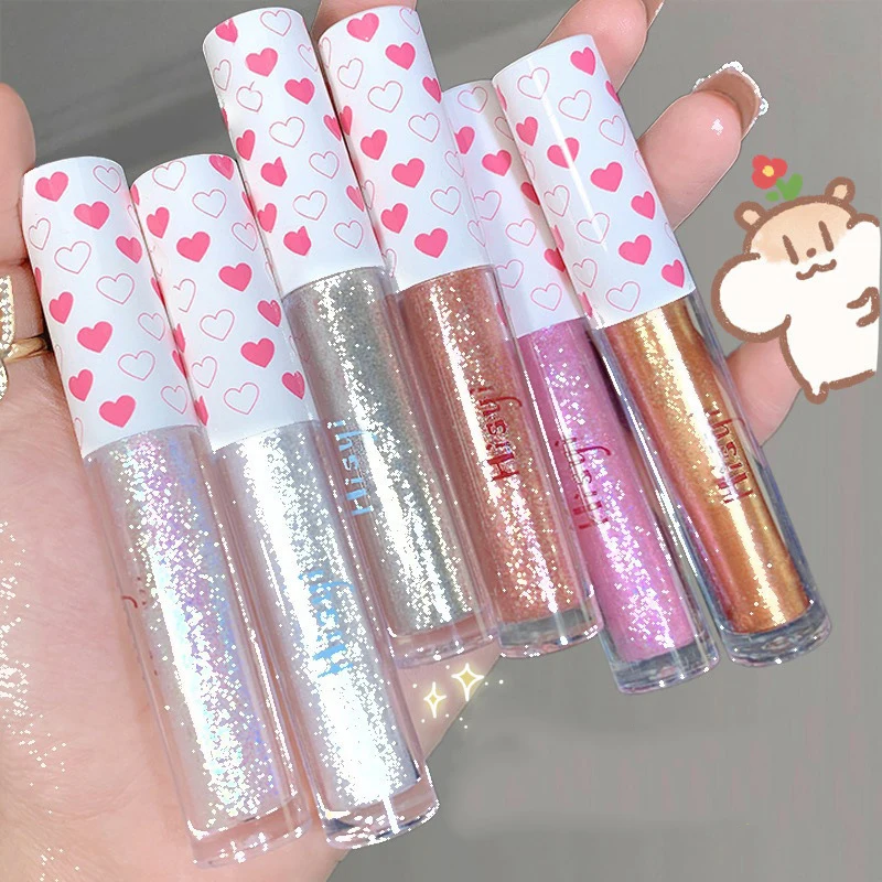 6 Colors Glitter Liquid Eyeshadow Waterproof Long Lasting Monochrome Pearly Fine Sparkling Sequins Eye For Beauty Tool