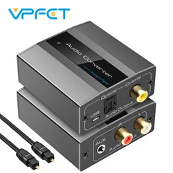Analog to Digital Audio Converter RCA to Optical Converter R/L 3.5mm AUX to Digital Coaxial Toslink Converter for PS5 PS4 TV DVD