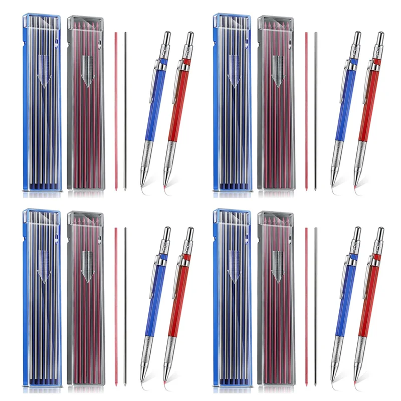 EDT-8 قطعة قلم لحام مع 96 قطعة 2 مللي متر عبوات قلم رصاص ميكانيكي مع أقلام نجار مبراة مدمجة