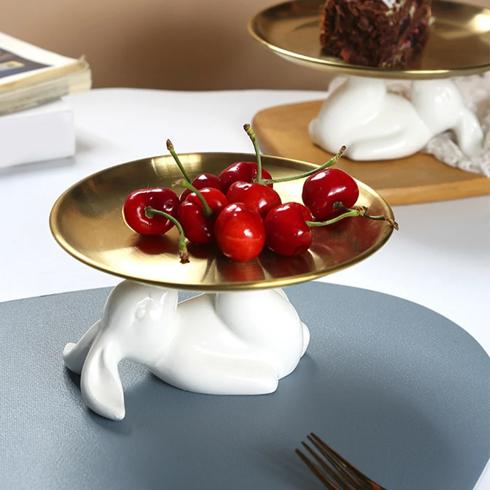 

Золотой поднос для сервировки еды, практичная многофункциональная десертная тарелка для кухни, ванной комнаты, сервировочный поднос для фруктового торта, кухонная посуда