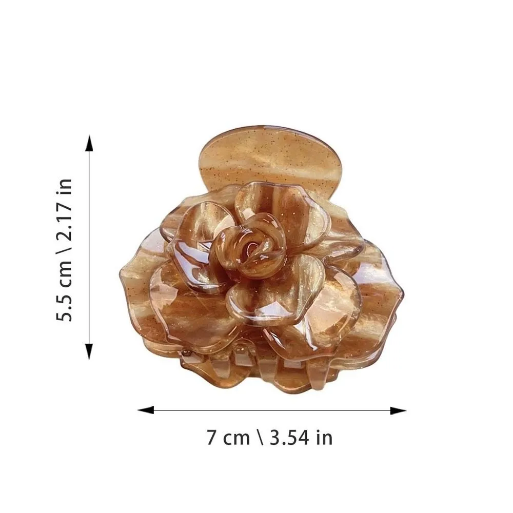 أنيقة كاميليا مشبك شعر الكورية نمط التدرج اللون زهرة القرش كليب مقاوم للماء Hairgrip حمض الخليك مشبك شعر النساء