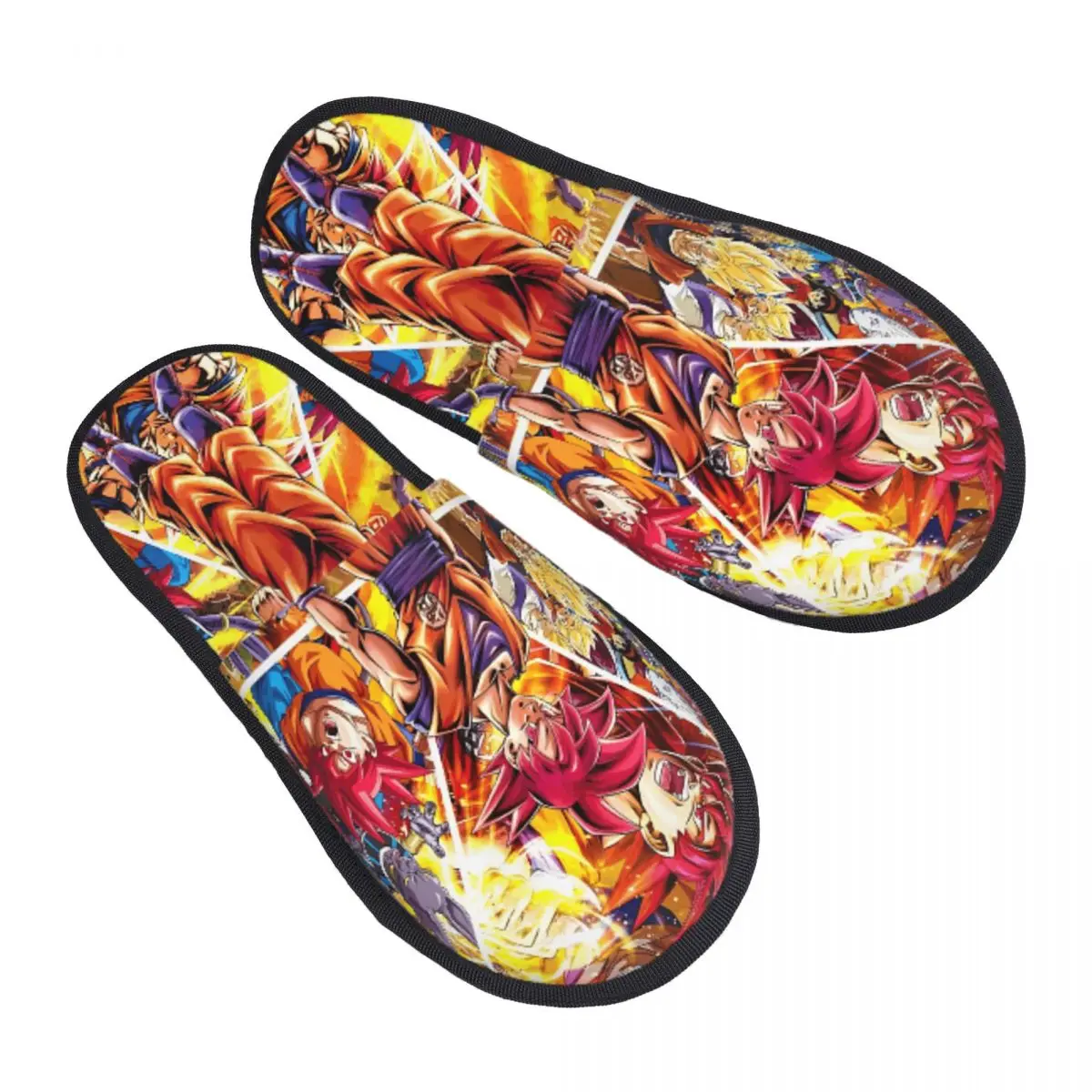 D-Dragon-Ball-L DragonBallz DBZ Indoor Slippers with Memory Foam Slipper Gift for Unisex House Shoes with Anti-Skid Sole