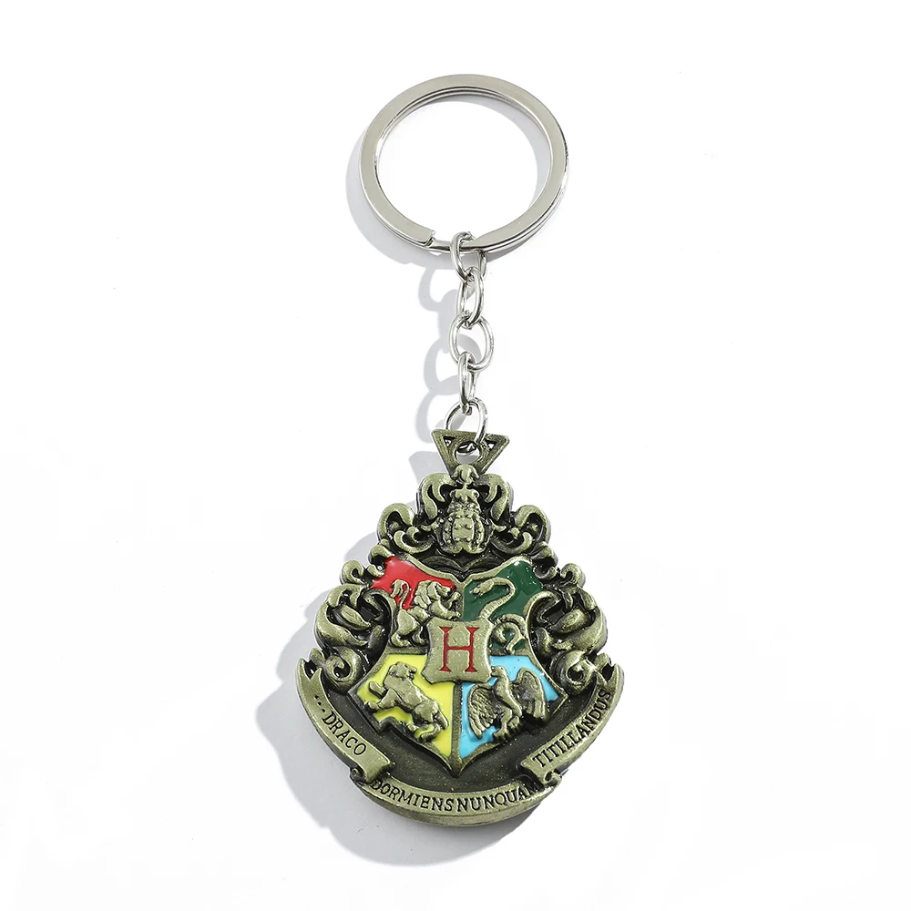 Harry Potter School of Witchcraft Wizardry Logo Pendant Retro Personalized Keychain Cosplay Props Accessories Gifts for Fans