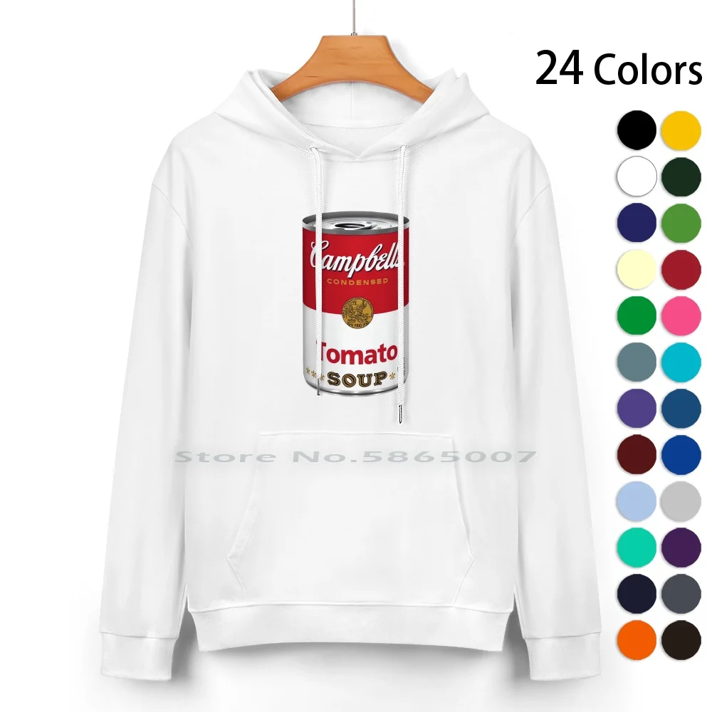 

Campbell's Tomato Soup Pure Cotton Hoodie Sweater 24 Colors Soup Can Pop Sixties Warhol Tomato Andy Modern 100% Cotton Hooded