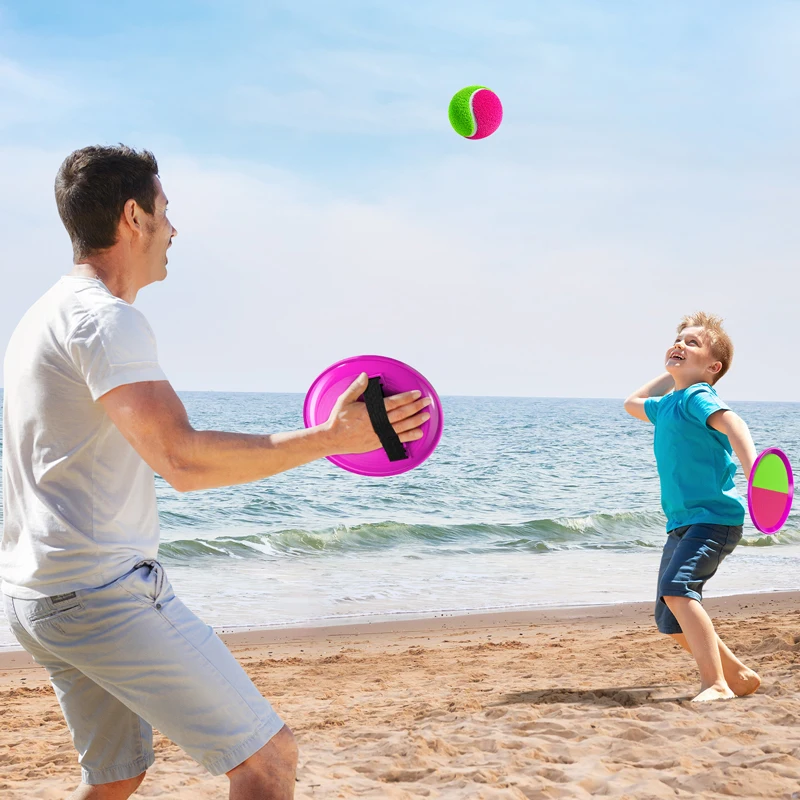 TIMI-Jouets de jeu d'extérieur, ventouses pour enfants, lancer et recevoir des balles, interaction parent-enfant, raquettes à cible collante