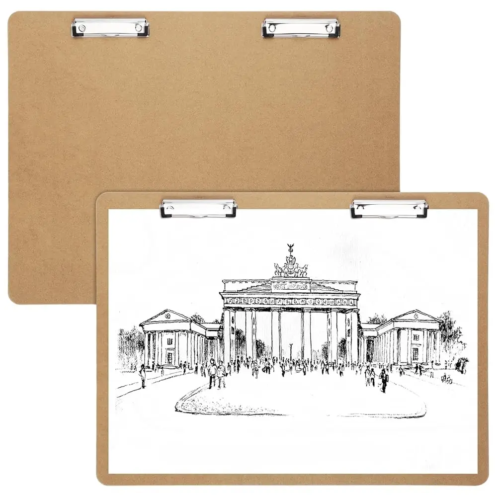 

2PCS Extra Large Clipboards, 23’’ x 17’’ Clipboard, A3 Horizontal Wooden Clip Boards, Low Profile Clip Art Clipboard for Draw
