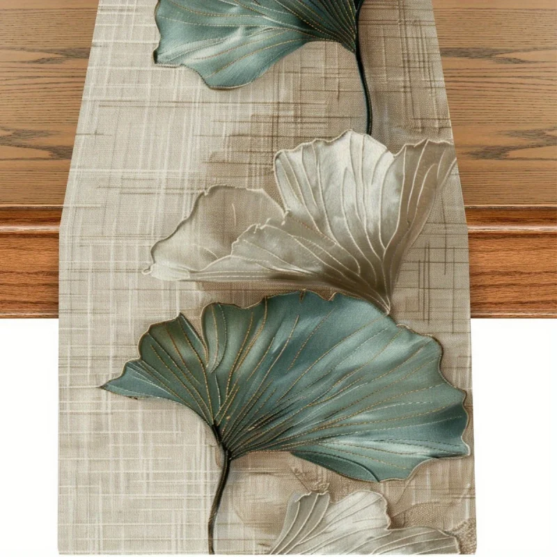 Eleganter Ginkgoblatt-Tischläufer, Dekorative Tischdekoration, Tischdecke für Kaffee- und Teetische