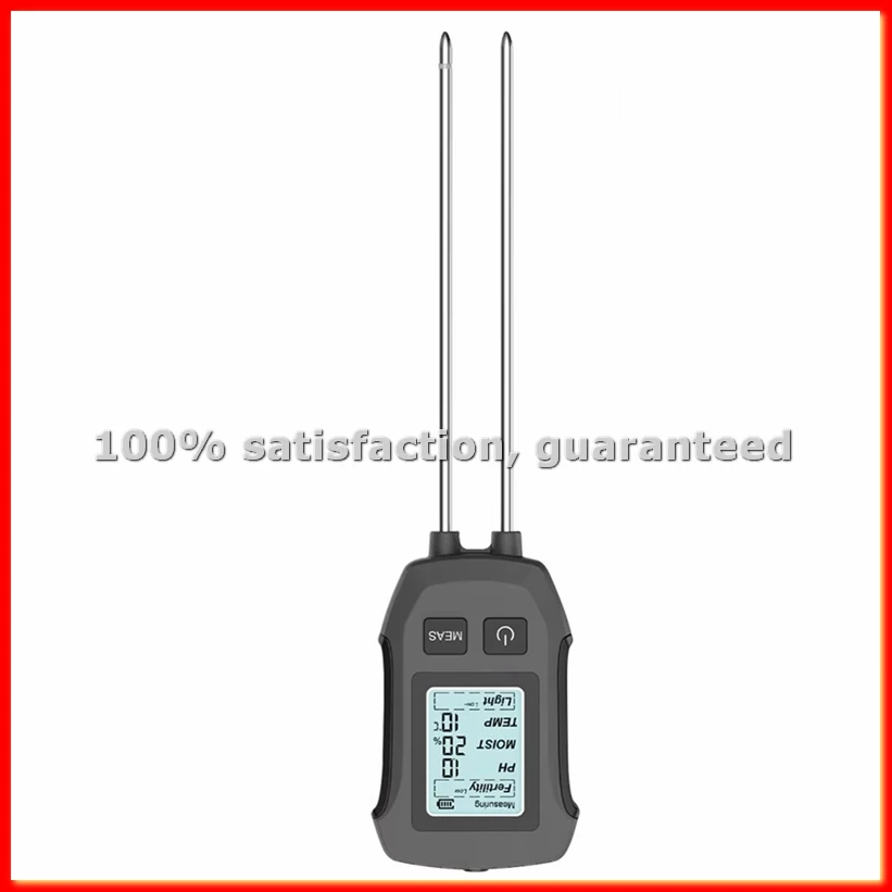 

Многофункциональный измеритель почвы 5-в-1: pH/влажность/температура, цифровой ЖК-дисплей, металлический датчик, монитор влажности для растений и садоводства - ABWY