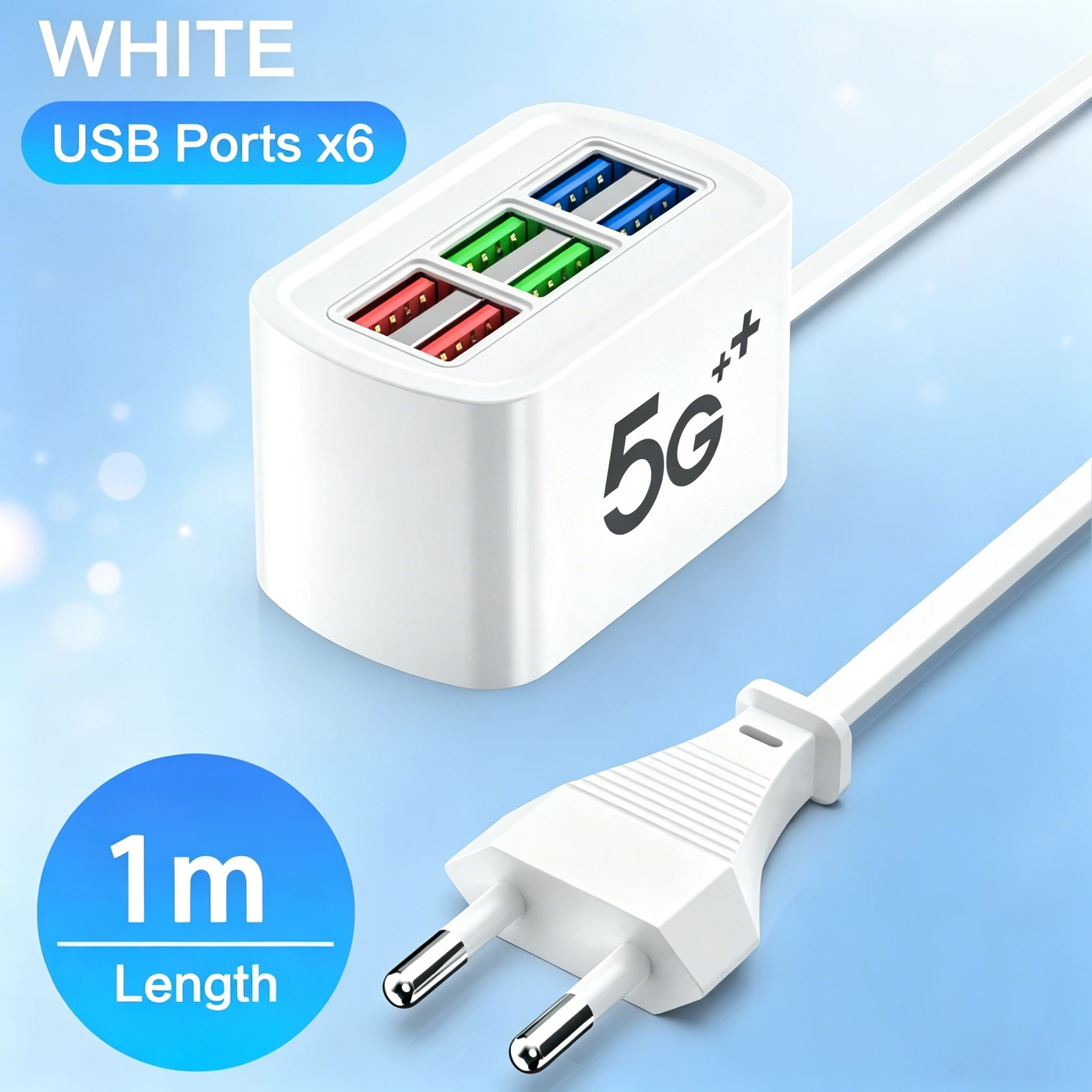 Universal 6-Port USB Charging Power Strip