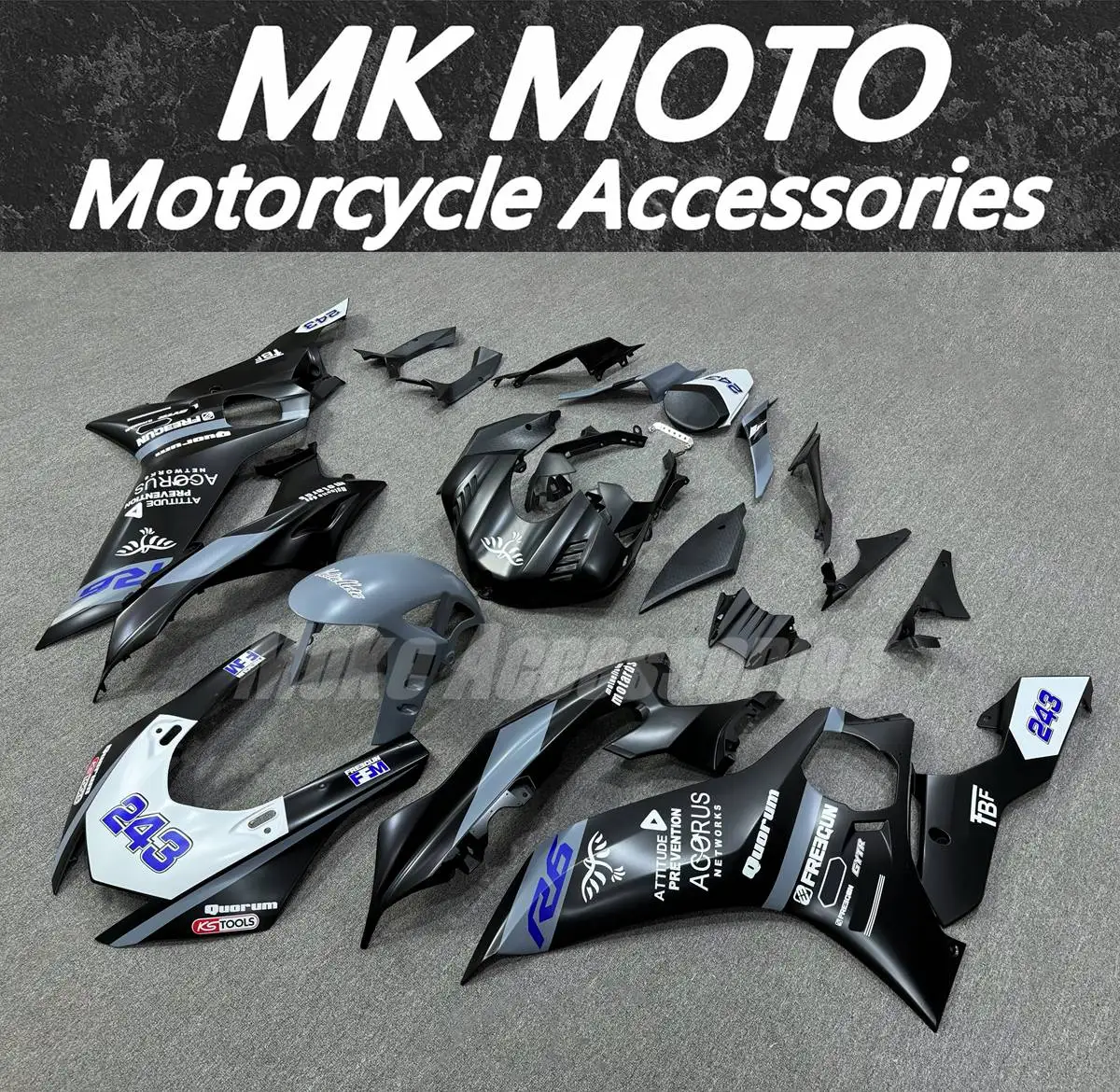 Fairings Kit Fit For Yzf R6 2017 2018 2019 2020 2021 2022 2023 Bodywork Set High Quality Abs Injection New Black White Gray