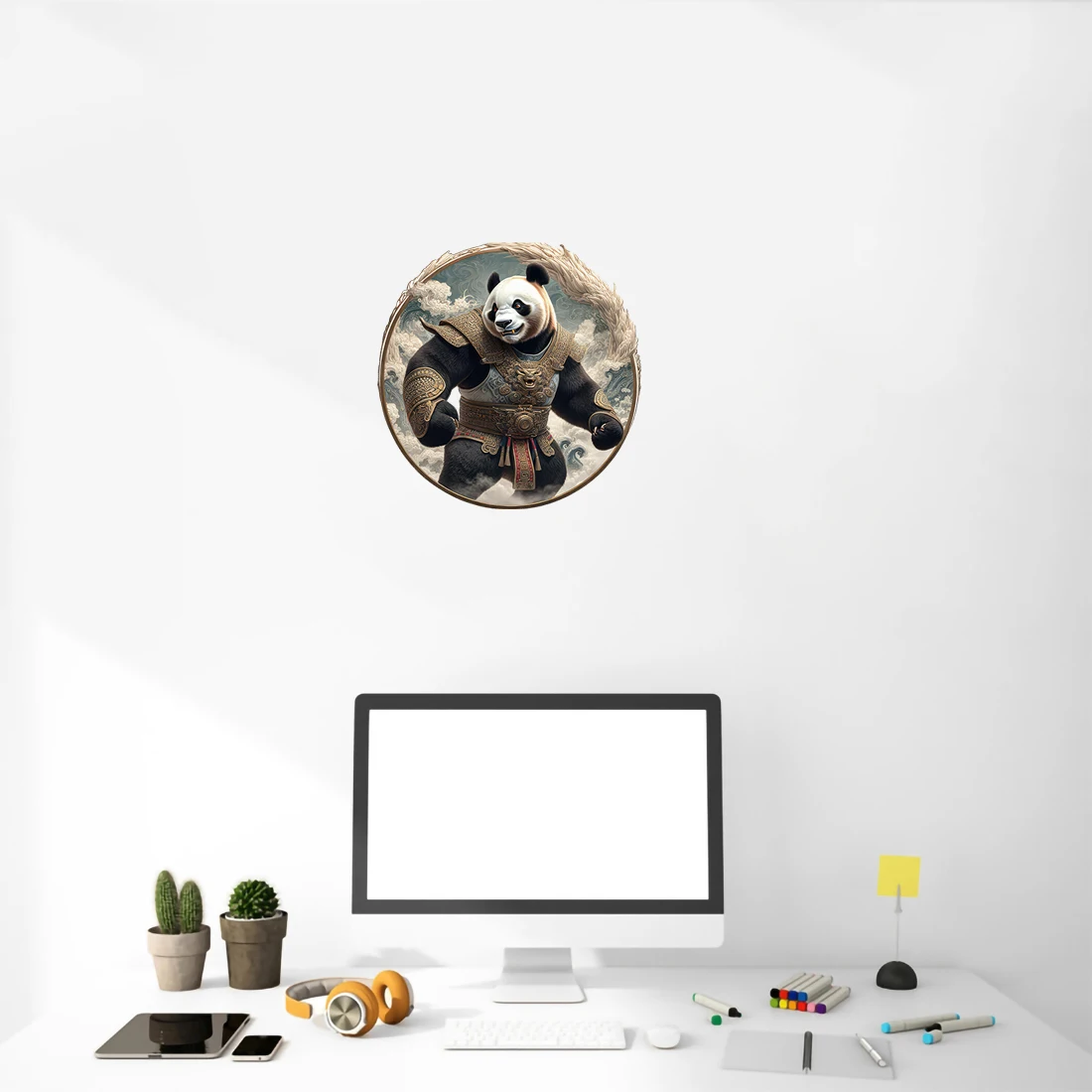 Three Ratels CF88 Brave Panda Cartoon Animal Stickers for Home Decoration