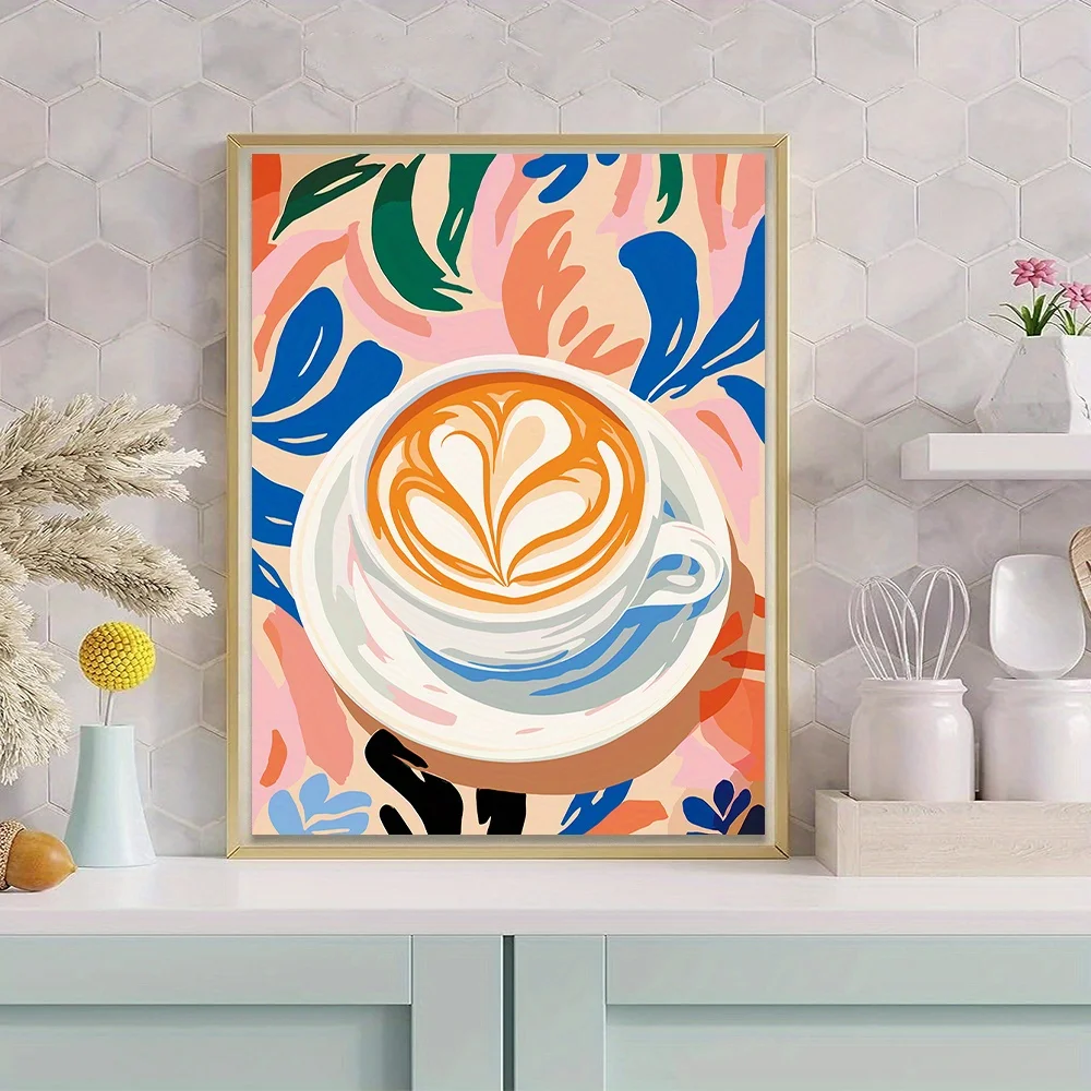 Vintage Coffee & Food Print Canvas Art, Wall Decor for Kitchen,  Bohemian, Poster, 2D, Perfect for Room Decor