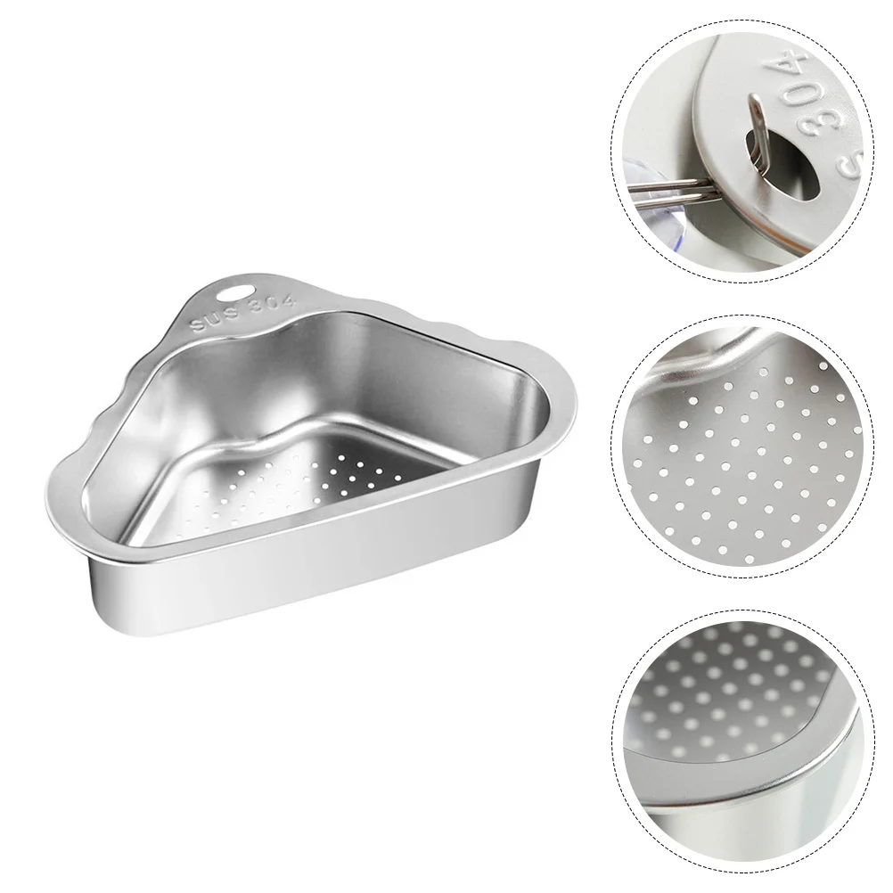 

Sink Drainer Basket Kitchen Drying Rack Corner Container Triangle Filter Holder Strainer Strainers Storage Faucet Filters