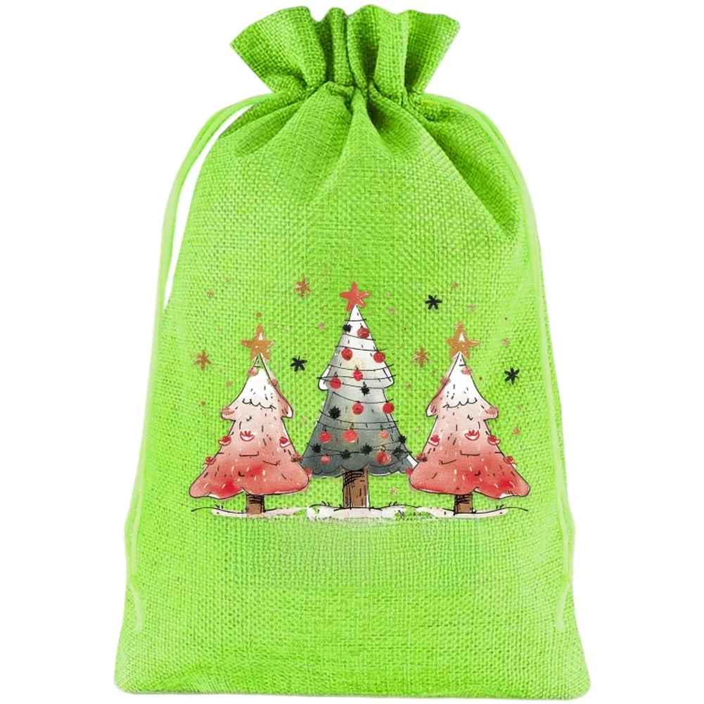

Fabric Drawstring Present Bags 20x30cm For Christmas Celebrations Made With Polyester Material For Kids Party Favor Use