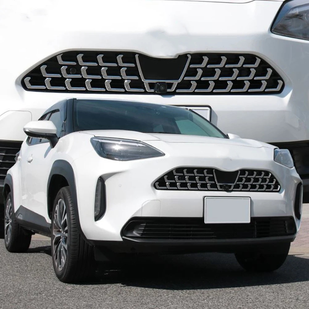 

AEF3-34Pcs Chrome Front Center Grille Cover Trim Car Styling For Toyota Yaris Cross 2020 2021 2022