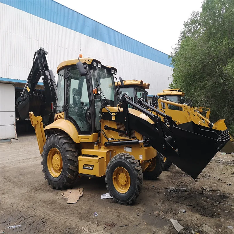 SYNBON 4 Wheel Back Hoe Front End Loader Towable Backhoe Loader Excavator