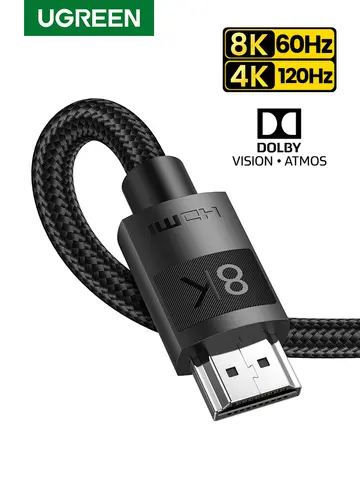 UGREEN 2 Pezzi Cavo HDMI 2.1 8K@60Hz 4K@120Hz Alta Velocità 48 Gbps Supporto Audio 3D eARC Dynamic HDR 10 Dolby Vision HDCP 2.2 2.3 Compatibile con PS5 PS4 Pro Xbox One X