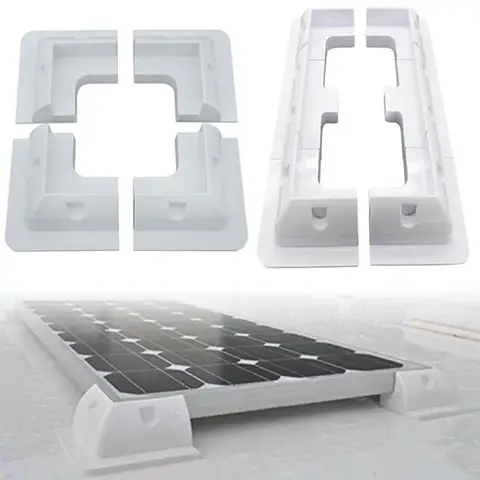 RV 태양광 장착 브래킷 드릴이 없는 플라스틱 태양광 패널 RV 캐러밴 차량용 코너 브래킷 키트 고정 Motorhomes