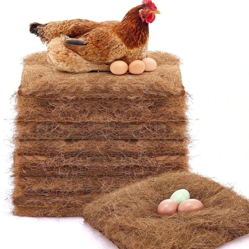 5/10pcs Chicken Coop Chick Bird Rabbit Mat Nesting Liner Coconut Fiber Mat Nest Box  Plant Warmth Pad Poultry Reptile Supplies