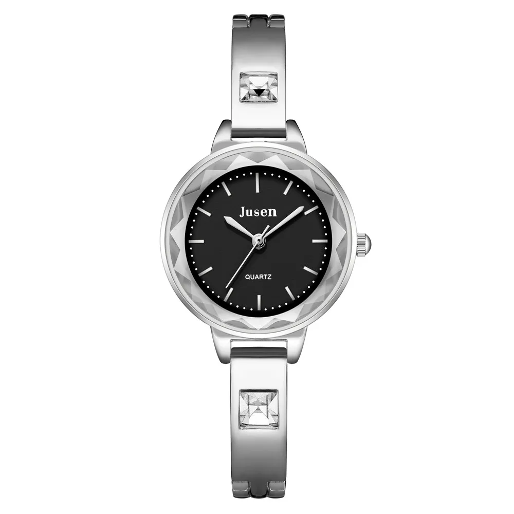 럭셔리 라인스톤 크리스탈 스틸 팔찌 밴드 쿼츠 여성 손목시계