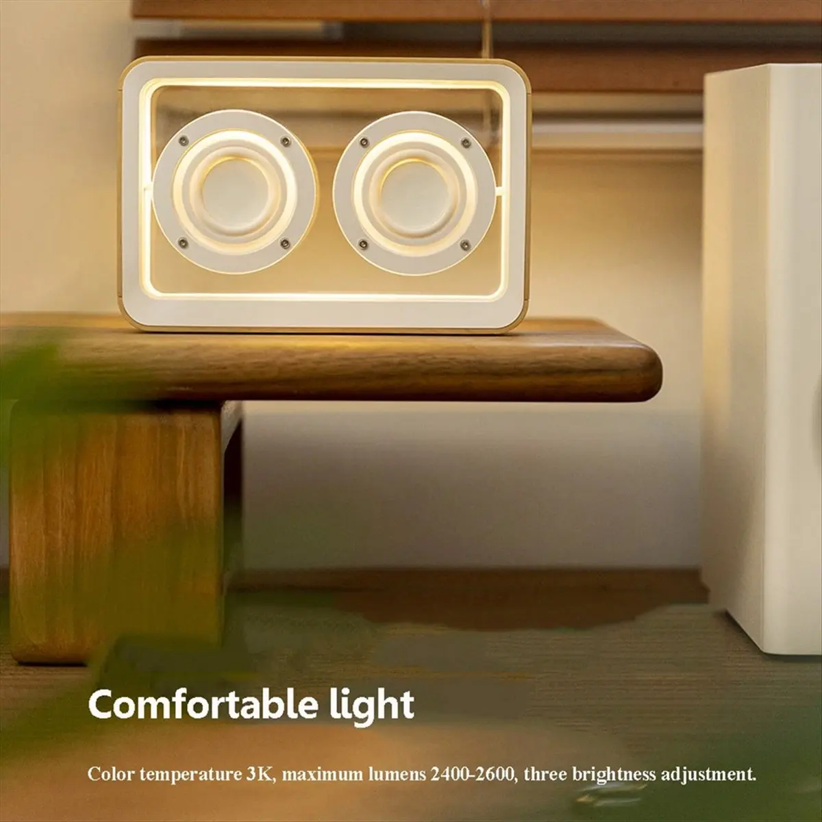 Retro Bluetooth Speaker Transprent TWS Connection Stereo Bluetooth Soundbar Wireless MP3 Music Player with Night Light B