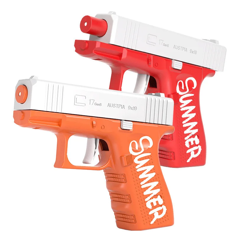 Mini pistola de agua Glock, pulverizador automático de rebore, pistola de agua de largo alcance, juguete de agua para niños