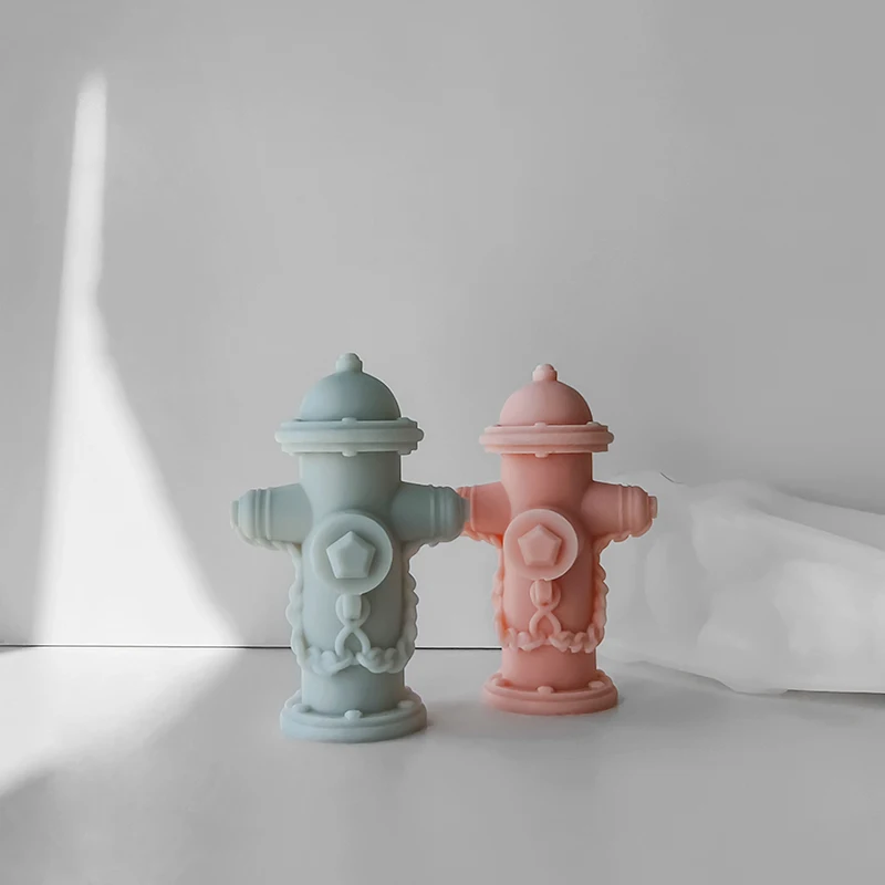 3D Fire Hydrant Silicone Mold DIY Aromatherapy Candle Plaster Simulation Fire Hydrant Gypsum Resin Home Decor Craft Mould