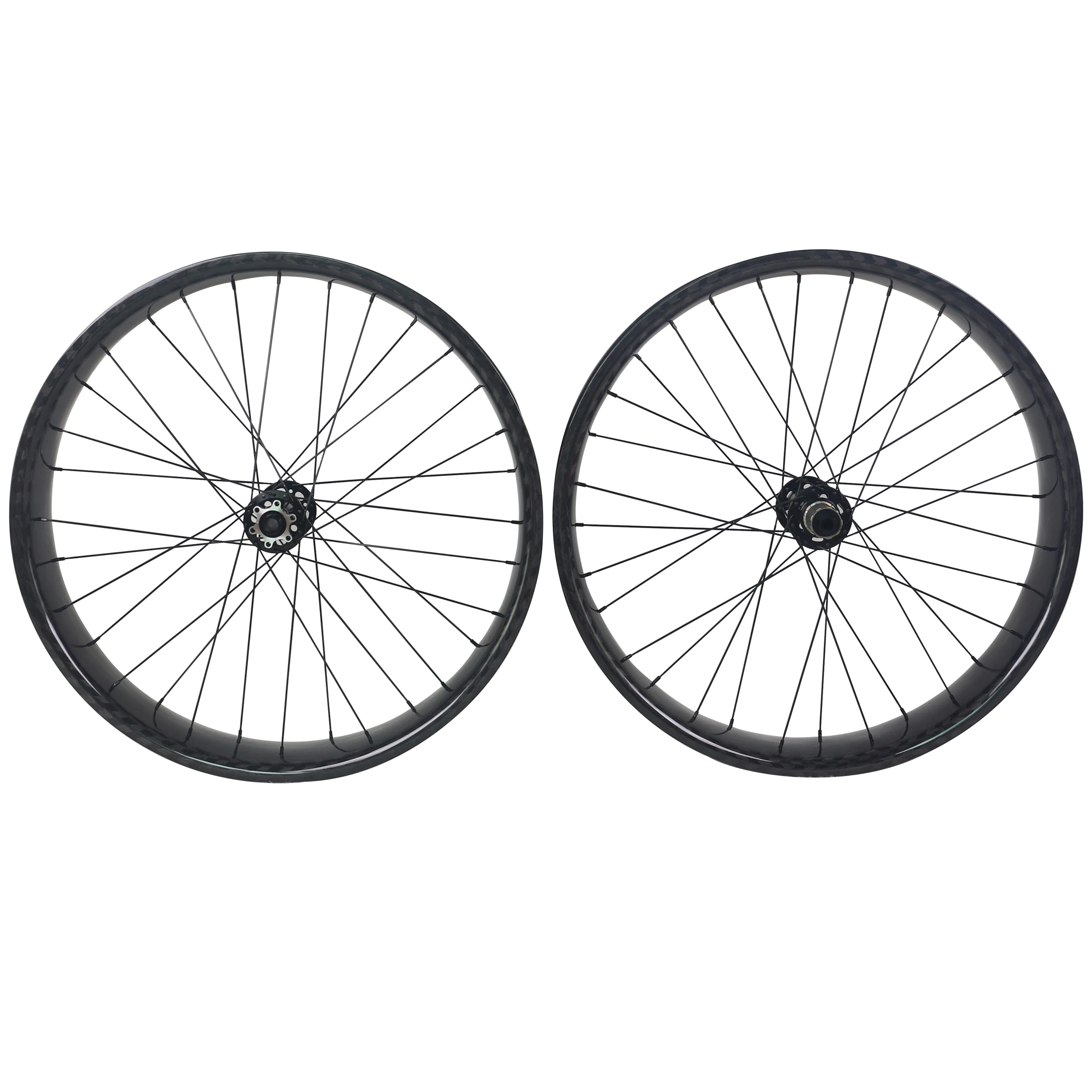 

New Fat Bike Wheelset 6 Bolt Carbon Fiber Wheels 32-32H Bicycle Wheel Carbon Rims with Frame 12K Twill Gloss W001