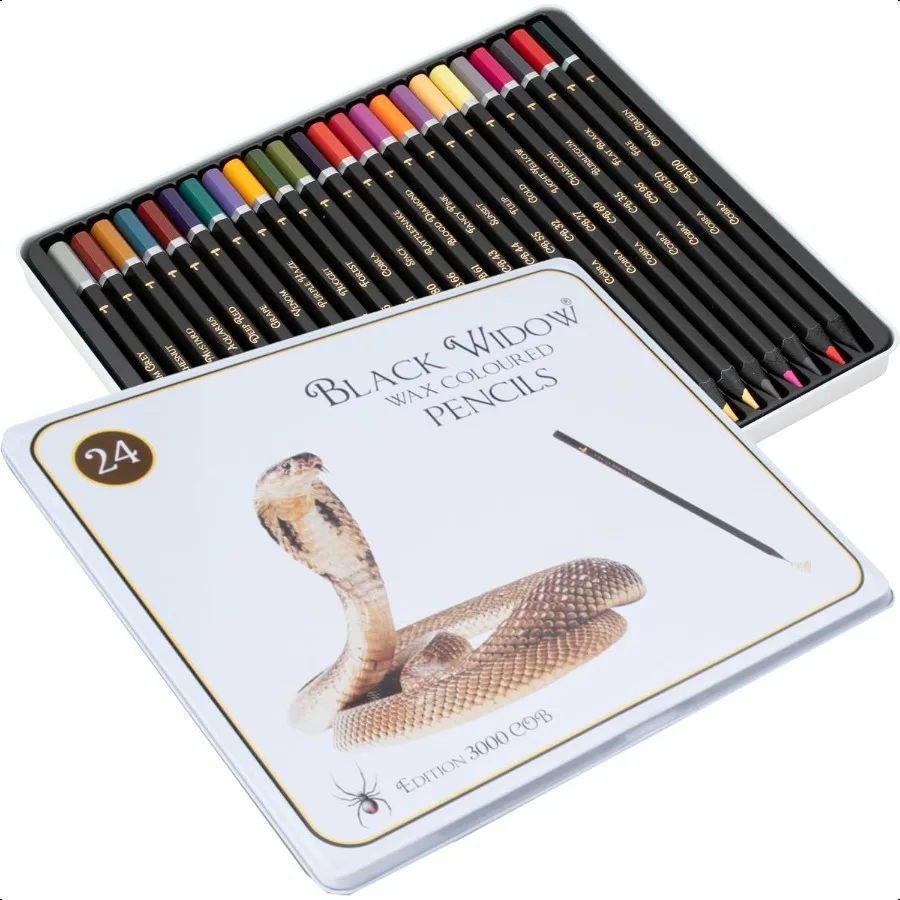 

Coloring Pencils for Adults 24 Wax Soft Core Colored Pencils for Adult Coloring Books Vibrant Color Pencil Set Cobra Set