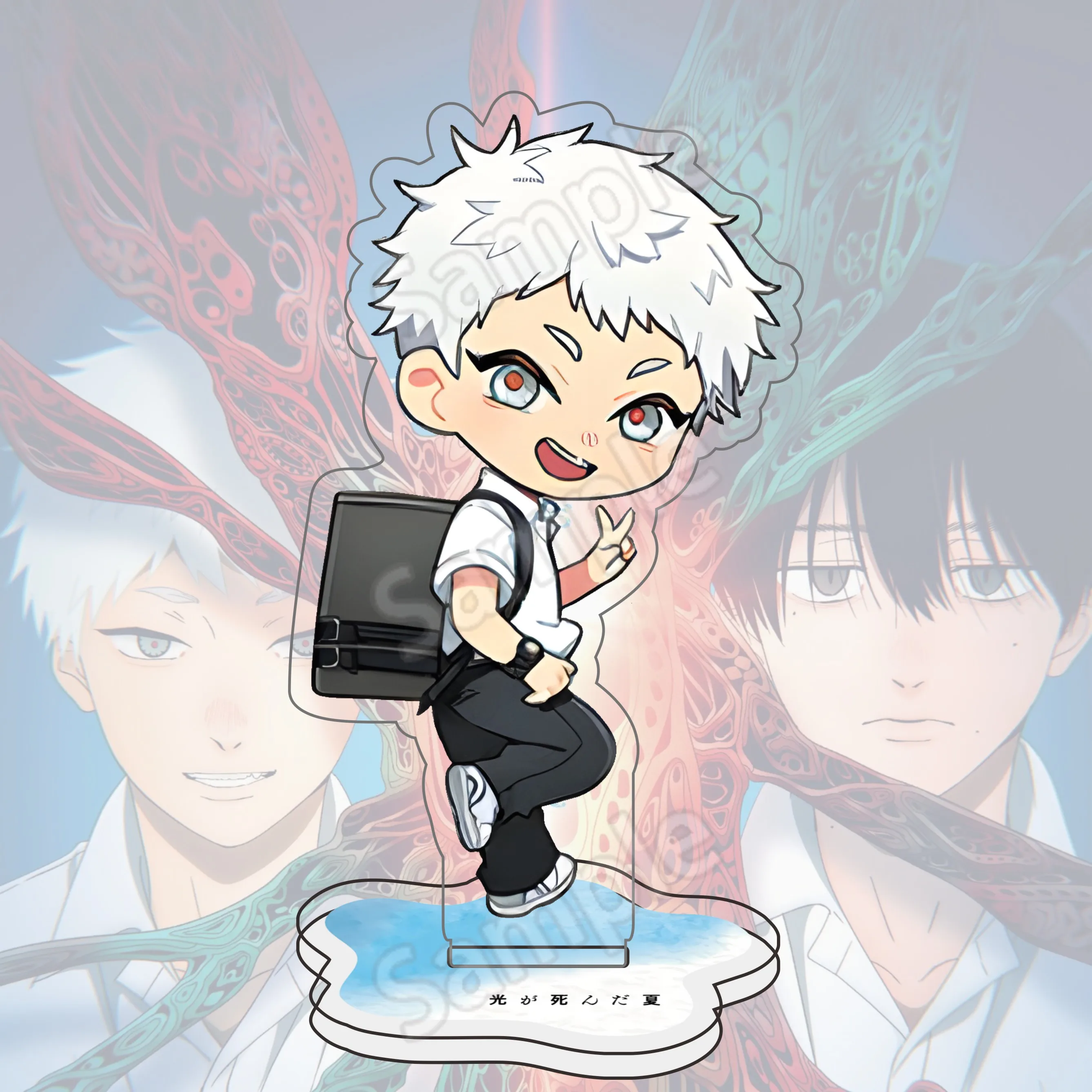 جديد "الصيف Hikaru Died" أنيمي 10 سنتيمتر الاكريليك نموذج حامل Yoshiki Tsujinaka-Hikaru Indou سطح المكتب الشكل الديكور مروحة هدية #6