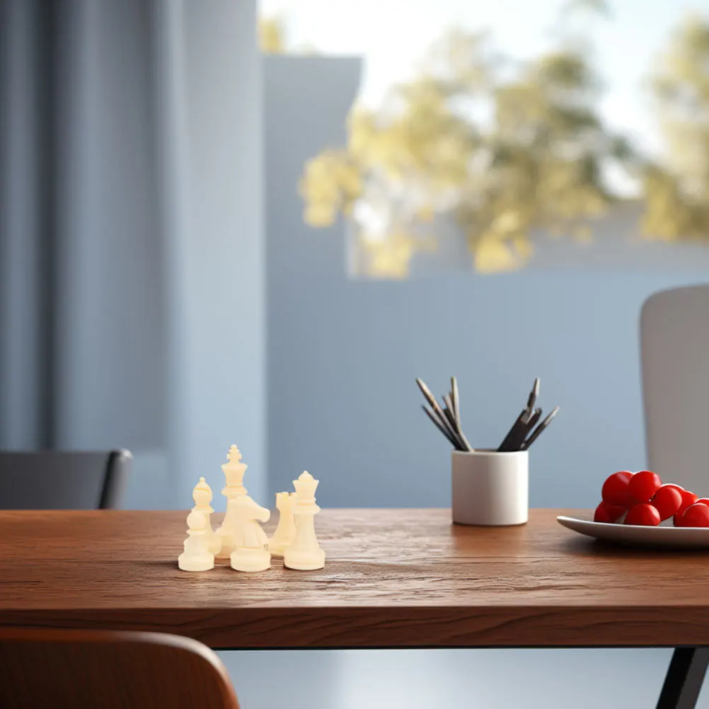 

1 Set Plastic Chess Pieces Unique Design Precision Carved Tournament Style For Various Boards Cool Chess Set For Adults